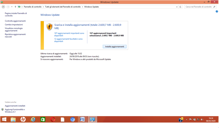 Fare gli aggiornamenti in Windows 8