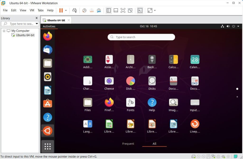 Linux Ubuntu su VMware